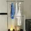 Clothes are hung on the clothes hanger overnight