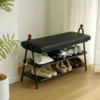 Entryway Bench with shoes and umbrella