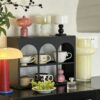 Multi-Tier Mug Rack – Carbon Steel Cup Holder Stand, Black and fruit