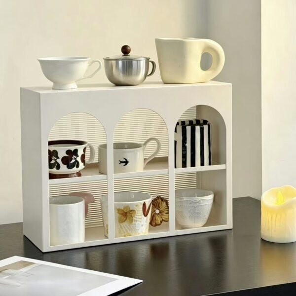 Multi-Tier Mug Rack – Carbon Steel Cup Holder Stand, White