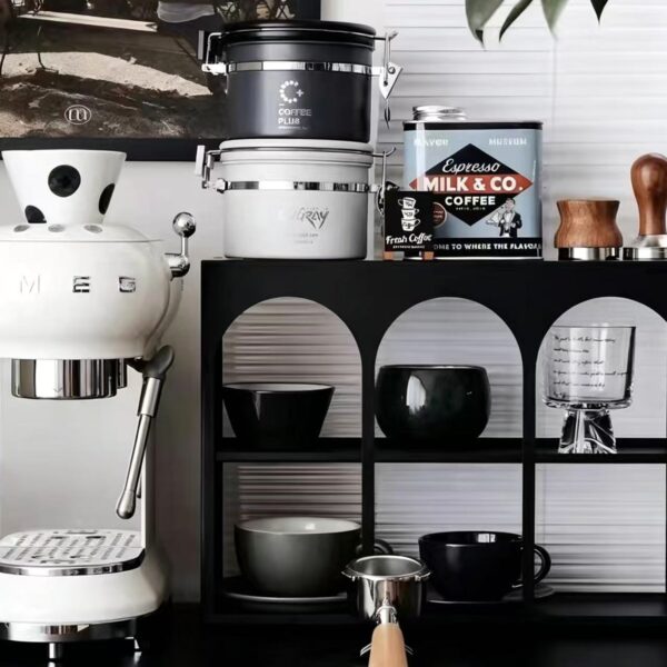 coffee on Multi-Tier Mug Rack – Carbon Steel Cup Holder Stand, black