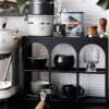 details of Multi-Tier Mug Rack – Carbon Steel Cup Holder Stand, black