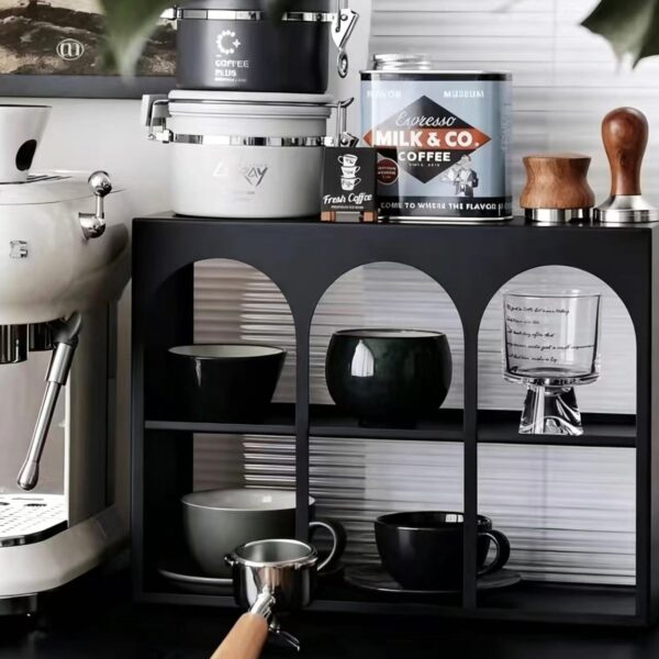 details of Multi-Tier Mug Rack – Carbon Steel Cup Holder Stand, black