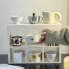 details of Multi-Tier Mug Rack – Carbon Steel Cup Holder Stand, white