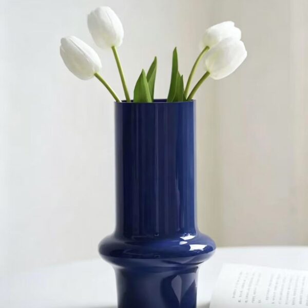 royal blue vase with flower